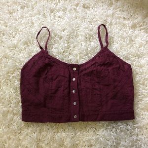 Kendall & Kylie Wine Red Crop Top